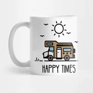 Sweet 'Happy Times' camper RV camping bdesign Mug